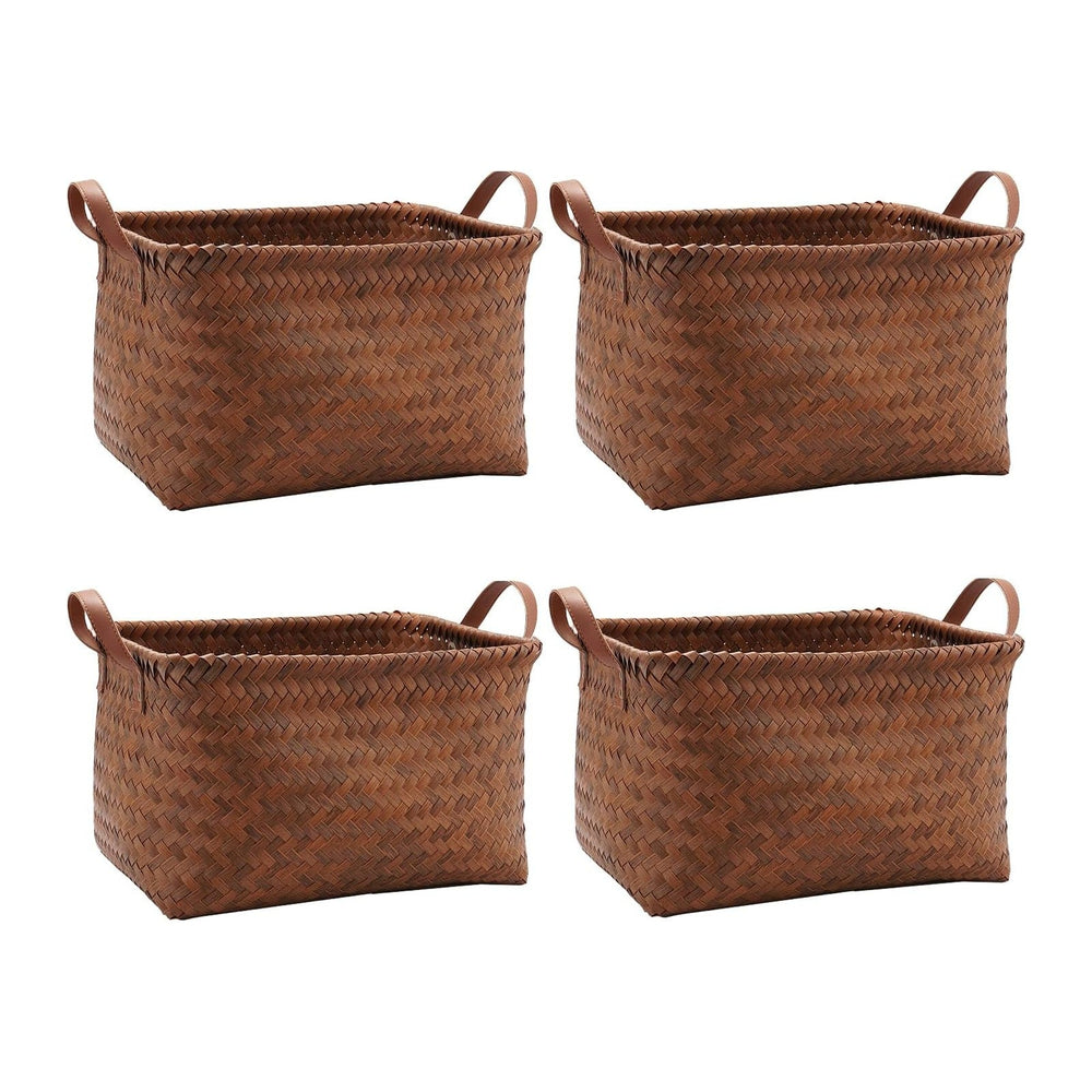 GIB Wicker Woven Storage Baskets for Organizing Blankets Laundry Shelves