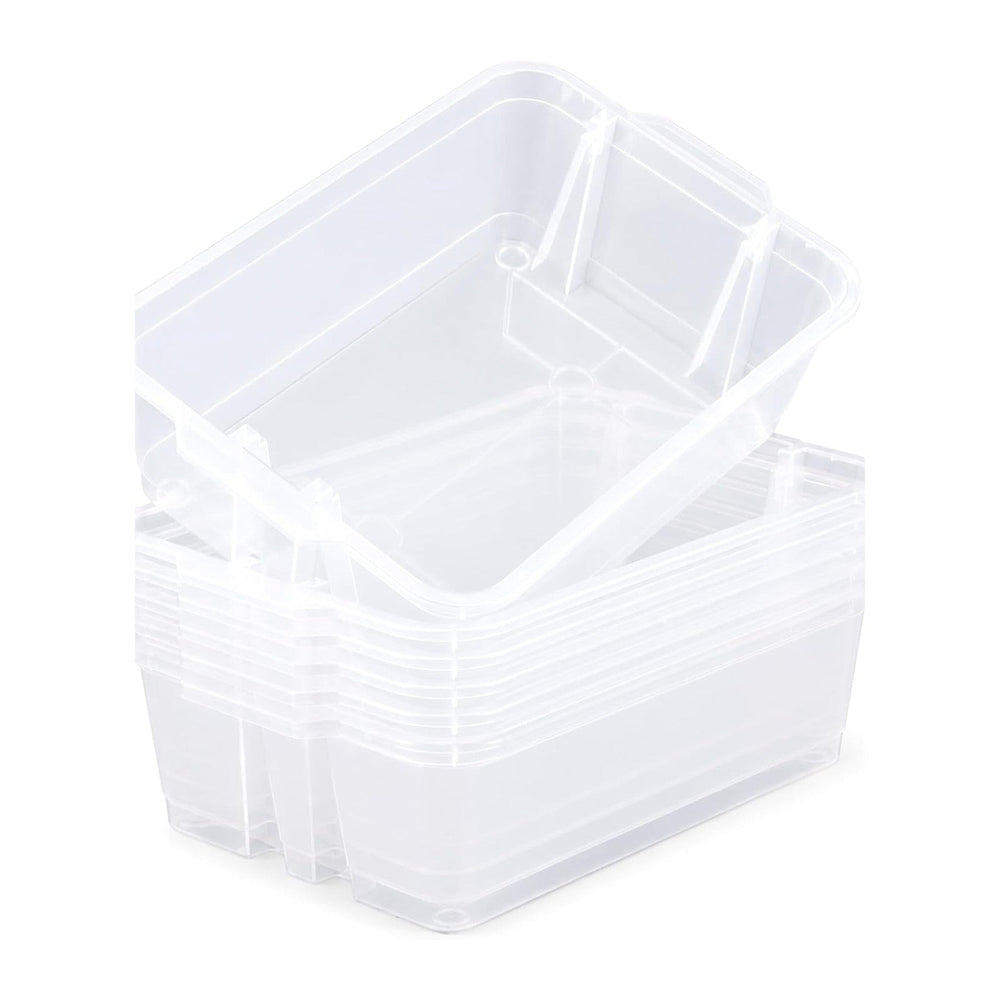 gisgfim 6 Pack Classroom Stacking Bins Stackable Plastic Book Bin Durable Sto...