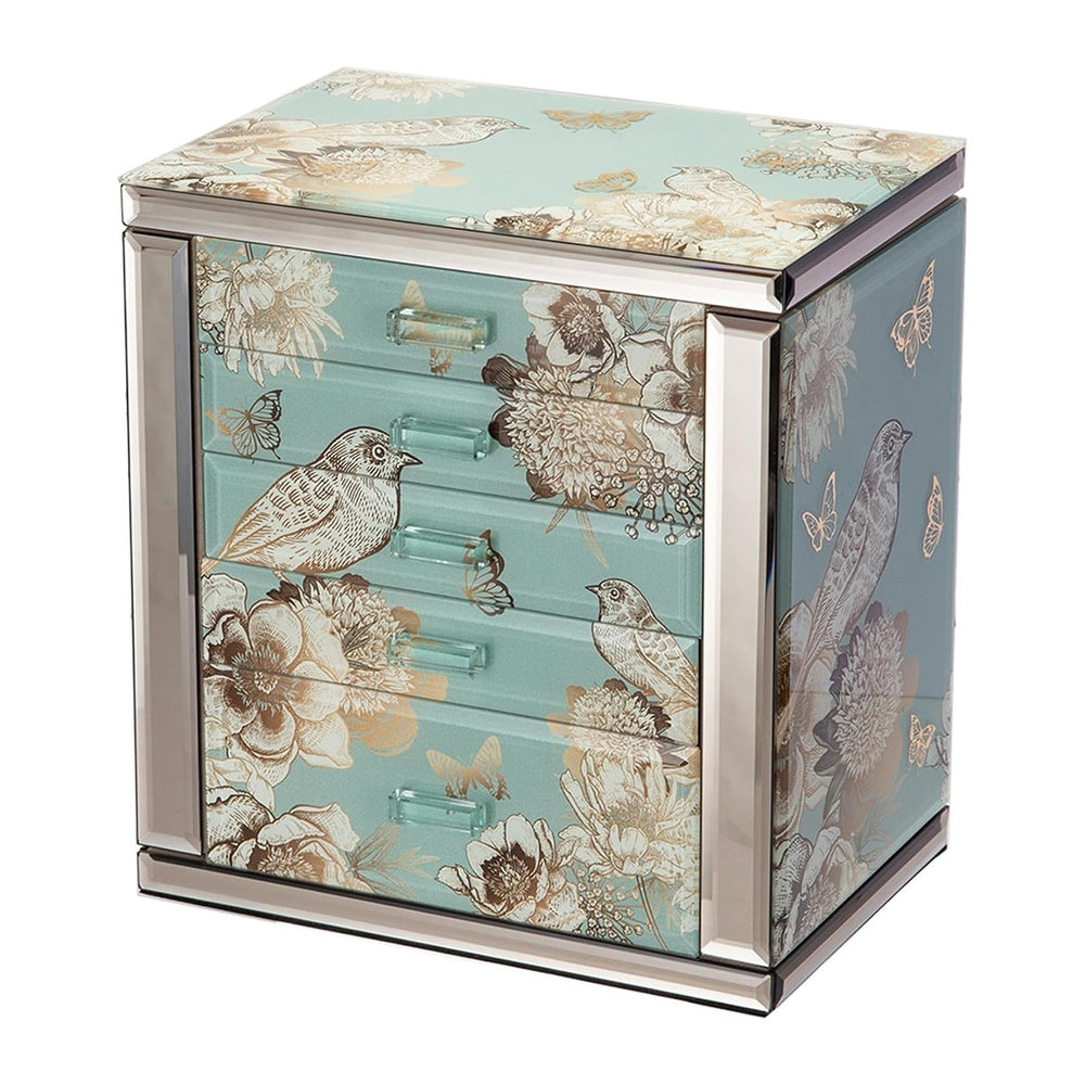 Glass Jewelry Box, 5-Layer Storage Case,Jewerly Boxes for Women