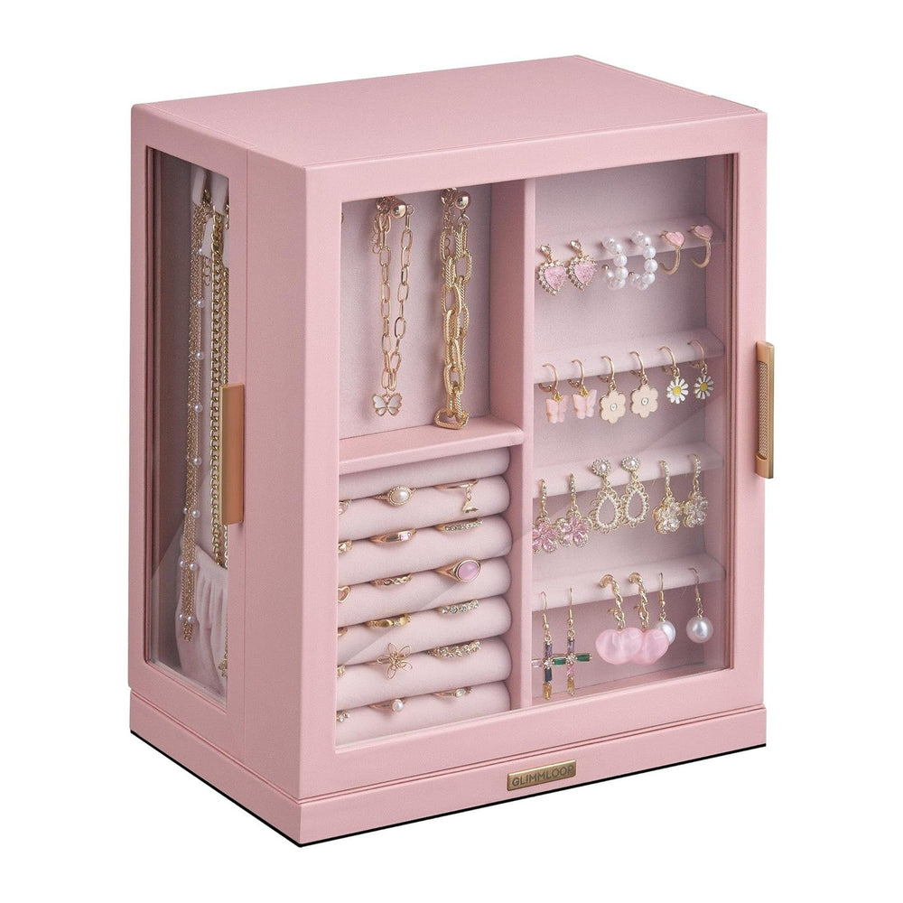 Glimmloop 360° Rotating Jewelry Box with 5 Drawers, Spacious Vertical Jewelry...