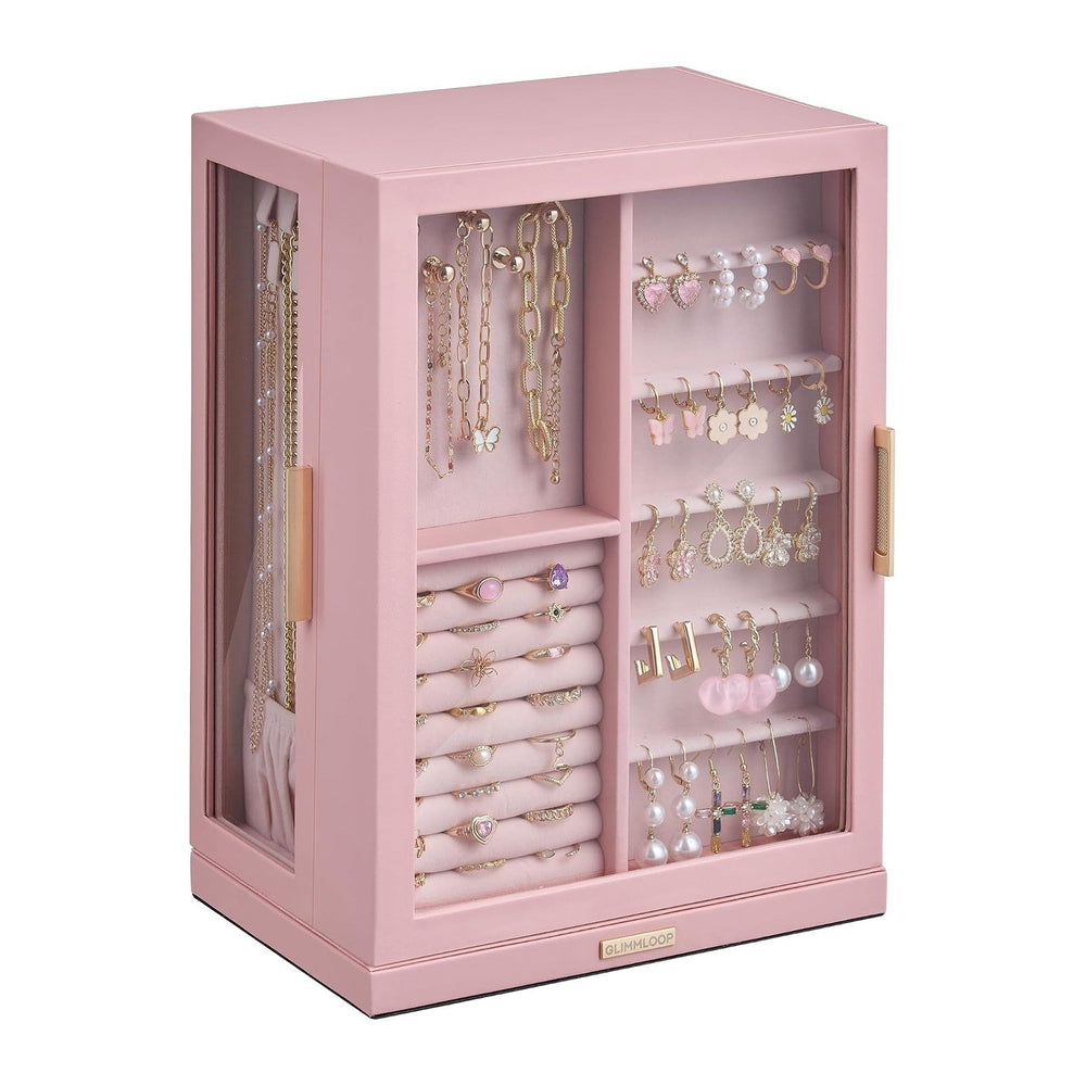 Glimmloop 360° Rotating Jewelry Box with 7 Drawers, Spacious Vertical Jewelry...