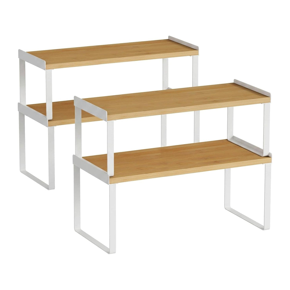 Goozii 4 Pack Stackable Cabinet Shelves Organizer, Shelf Rack with Anti-Fall ...