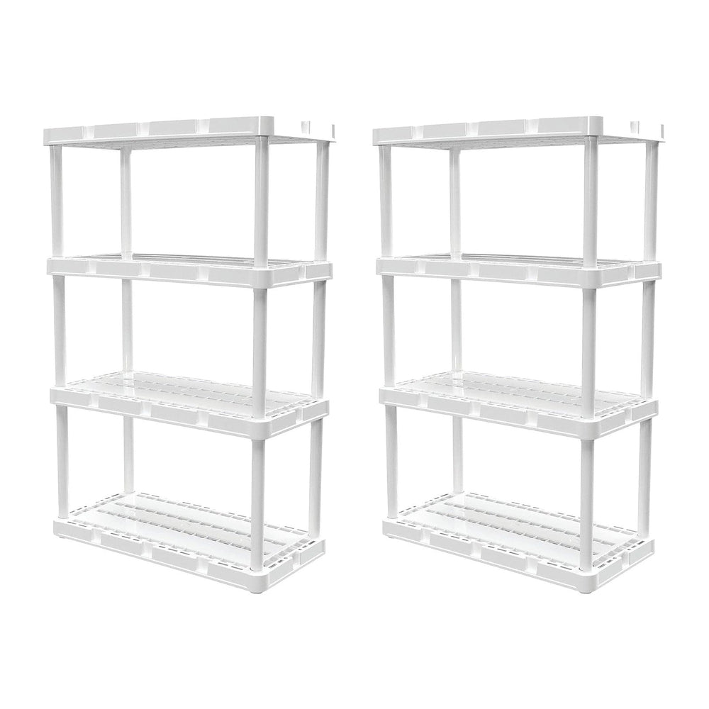 Gracious Living 2 Pack Light Duty Storage Shelves, Knect-A-Shelf 4-Shelf Vent...