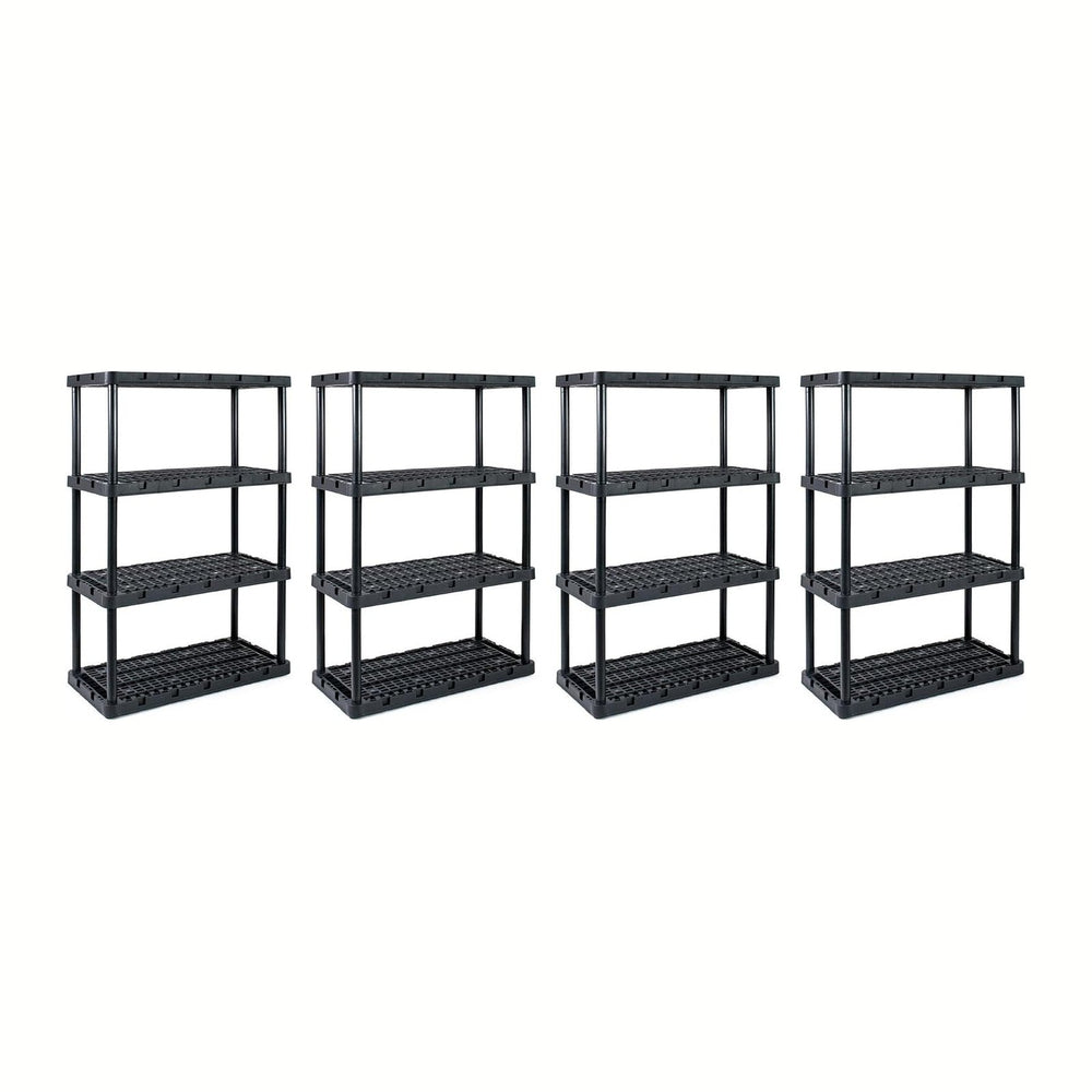 Gracious Living 4 Pack Heavy-Duty Storage Shelves, Knect-A-Shelf 4-Shelf Vent...