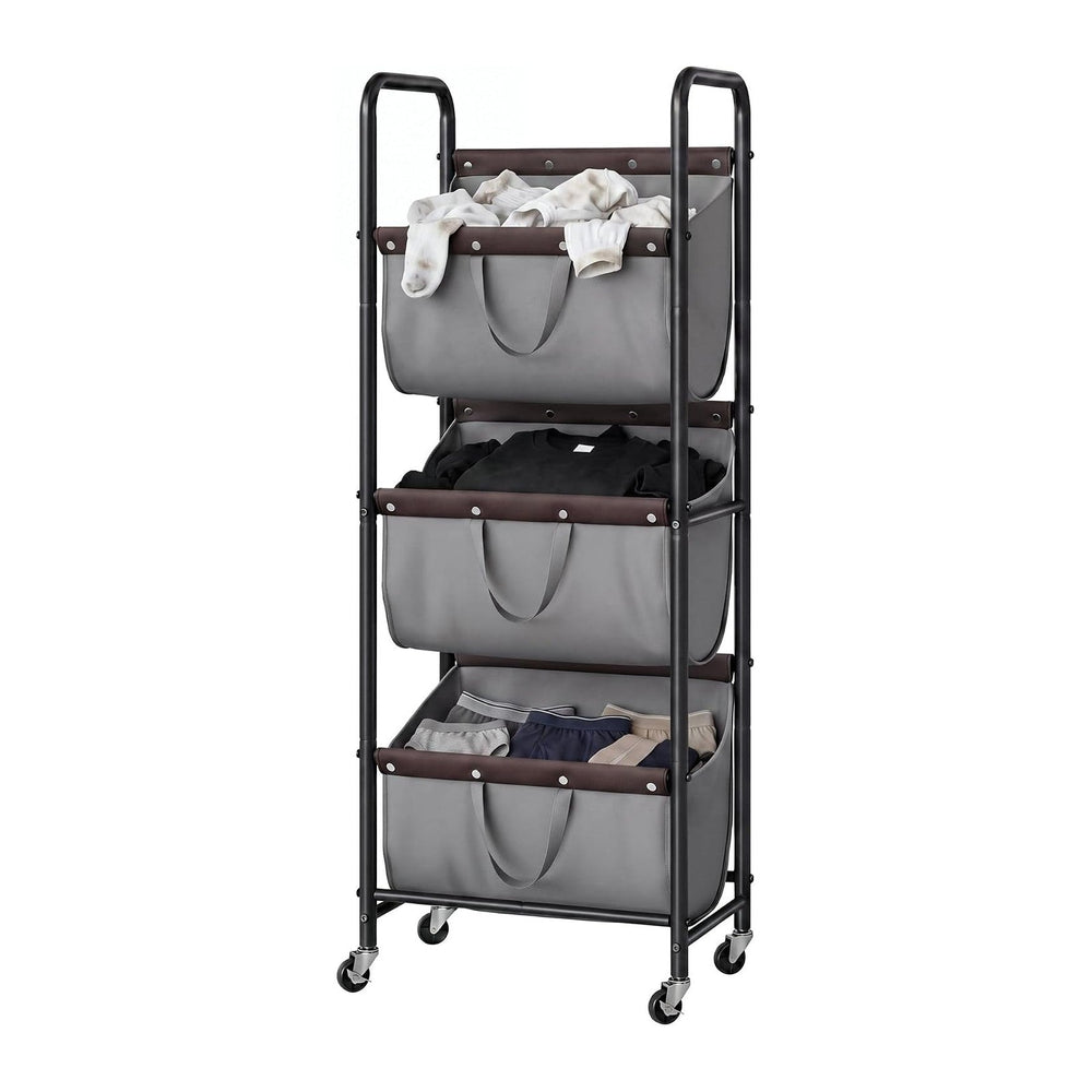 GRANNY SAYS 3 Tiered Laundry Sorter, Narrow Hamper Cart with Wheels
