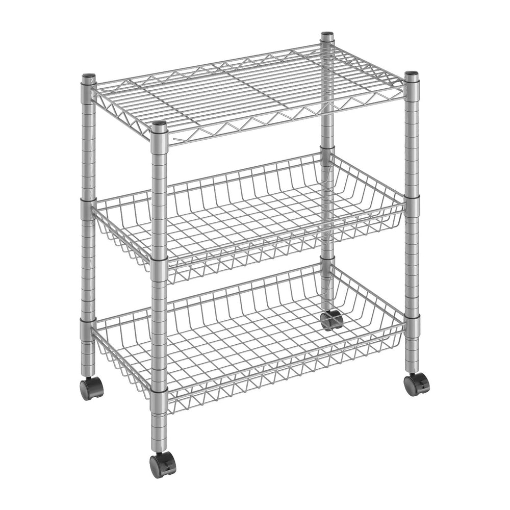 Guan River 3 Tier Wire Basket Shelf,Silver,23.23" L x 13.11" W x 32...