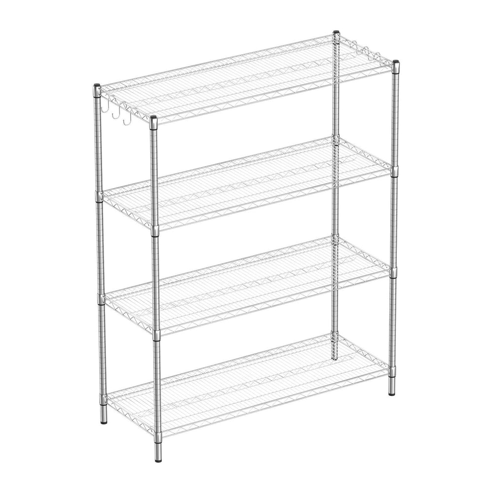 Guan River 4-Shelf Heavy Duty Wire Shelving,Chrome,48" L x 18" W x ...