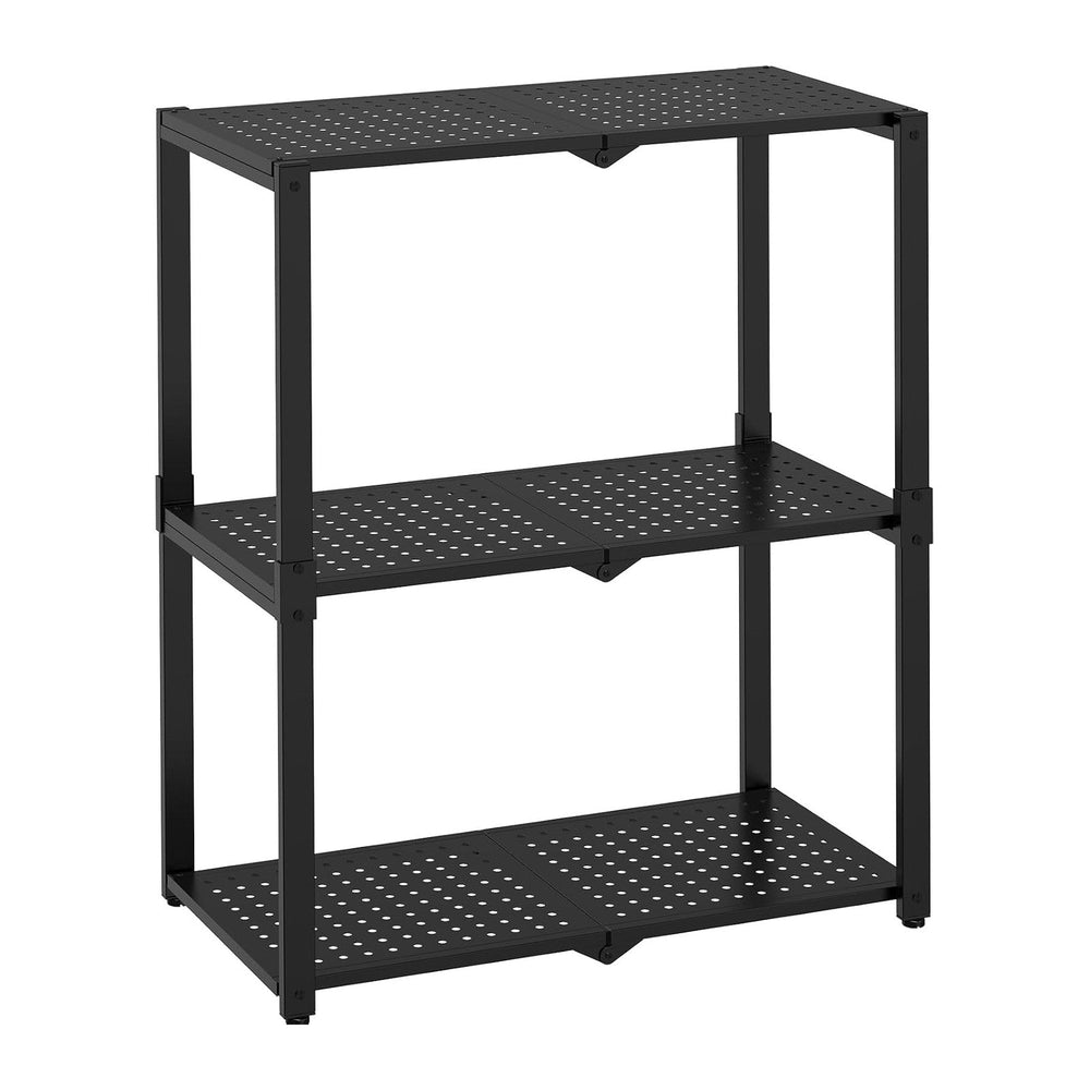 Hastatii 3-Shelf Storage Shelving Unit Metal Rack Heavy-Duty 28"x13.5&qu...