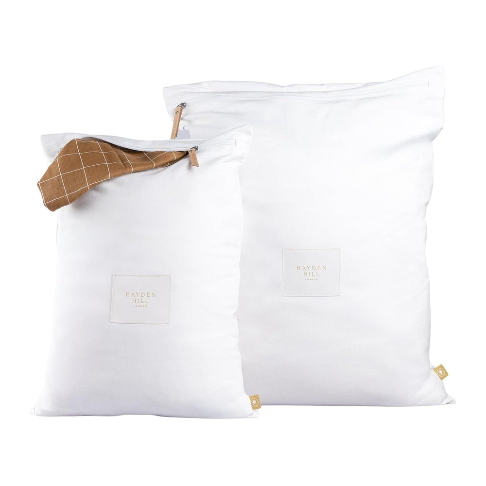 Hayden Hill Luxury Organic Cotton Travel Laundry Bags, Small & Large 2 Pack
