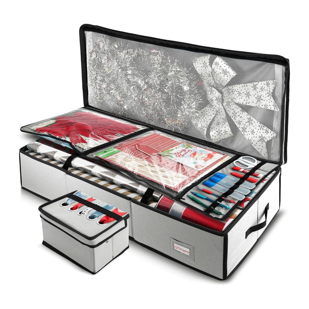 Hearth & Harbor Wrapping Paper Storage Container - Christmas Storage Bag ...