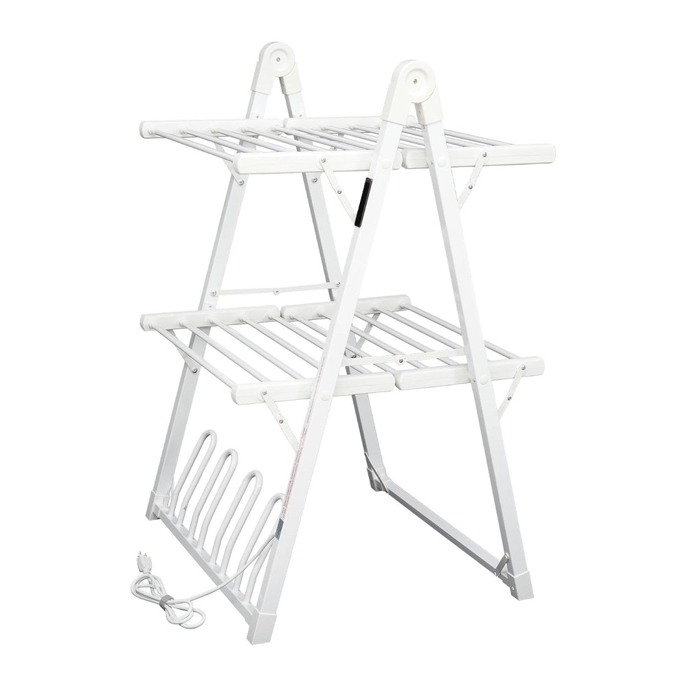Heated Clothes Drying Rack Foldable Timer Shoes Socks,White