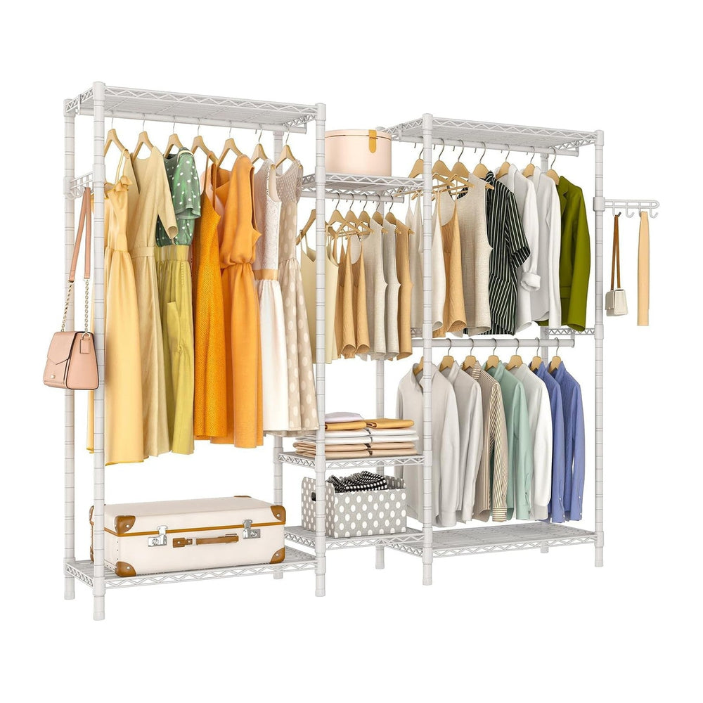 Heavy Duty Large Garment Rack, Portable Wardrobe Clothes Rack