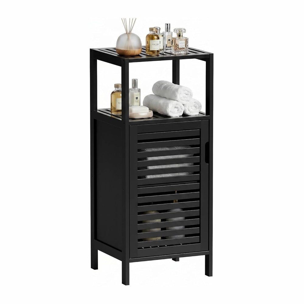 HITNET Bamboo Floor Cabinet, Small Bathroom Cabinet Floor Standing, 4 Tier Na...