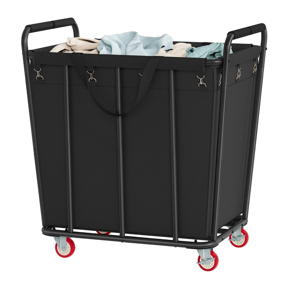 Hoctieon Large Laundry Cart with Wheels, 400L Heavy Duty Laundry Basket Organ...