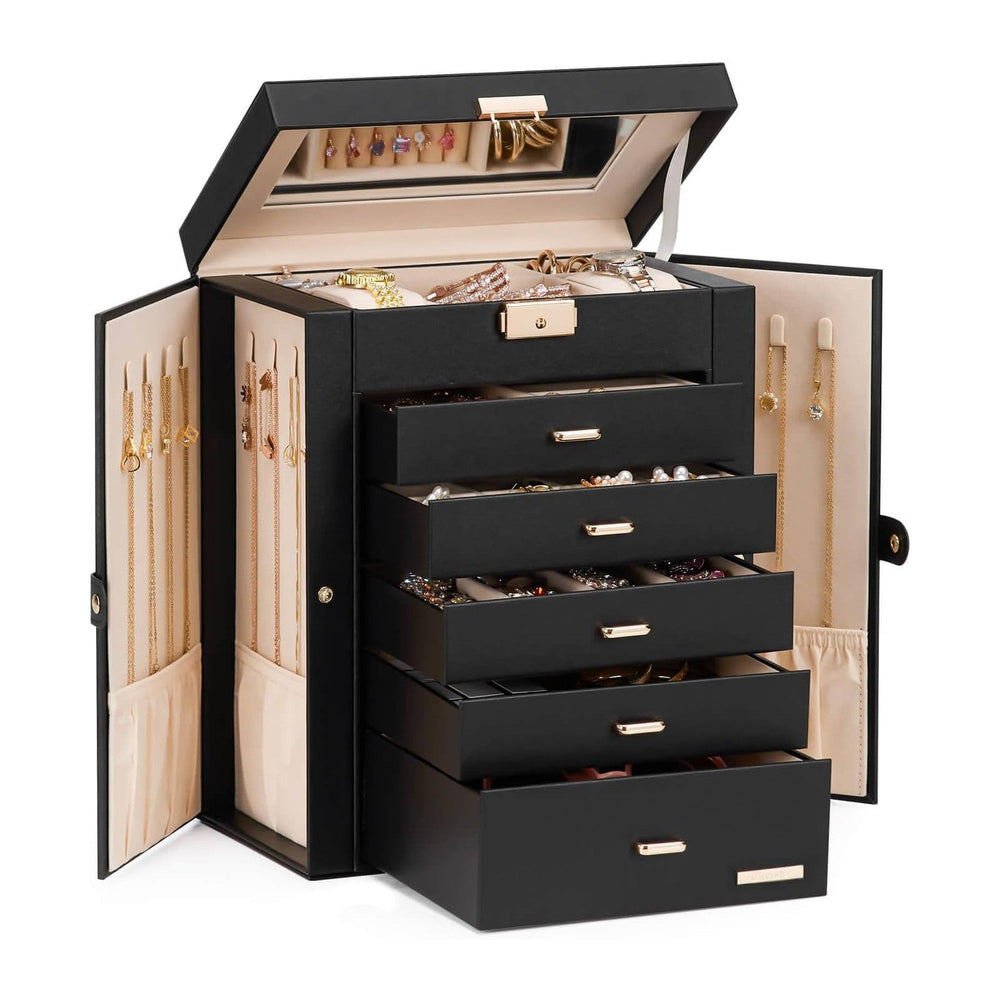 Homde Jewelry Box Large for Women: 6 Layers Organizer with 5 Drawers