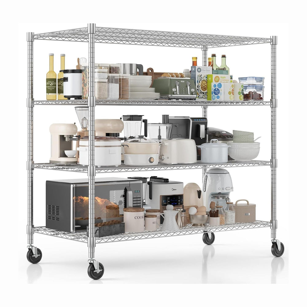 Homdox Heavy Duty Metal Shelves for Storage, 4 Tier Storage Racks and Shelvin...