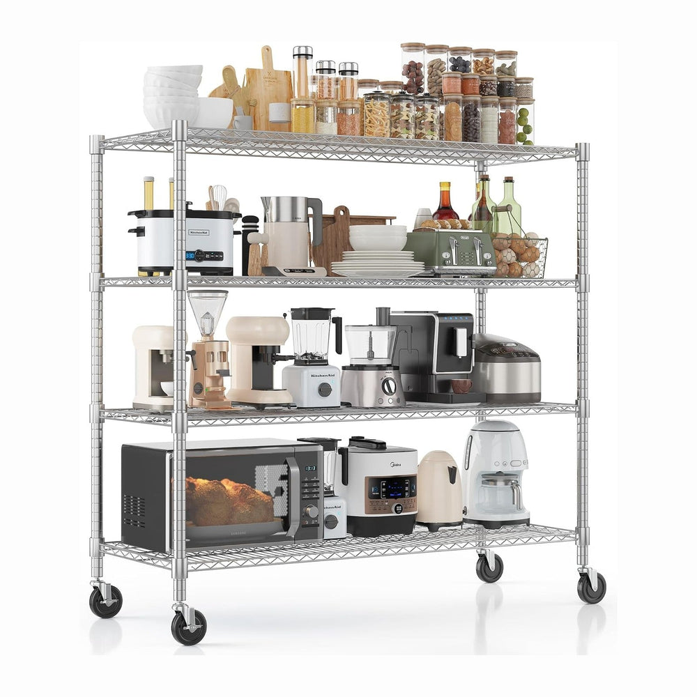 Homdox Heavy Duty Metal Shelves for Storage, 4 Tier Storage Racks and Shelvin...