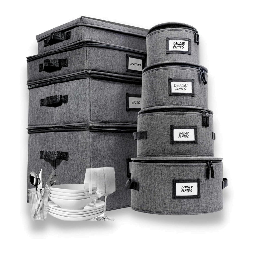 HOMELUX THEORY 8pc China Storage Containers for Dinnerware with Lid