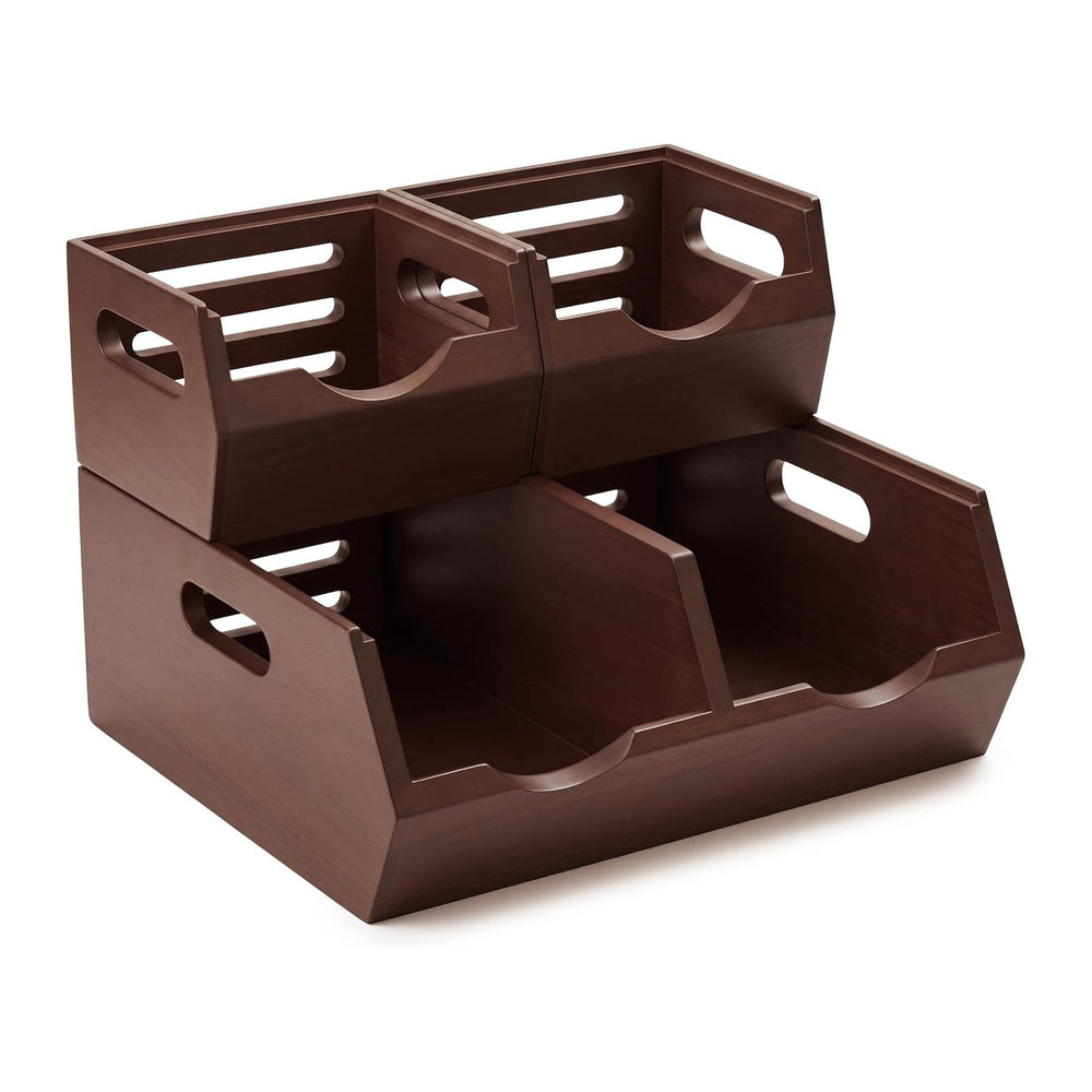 HOMESTEAD Stackable Solid Wood Storage Bins for Kitchen Pantry & Countert...