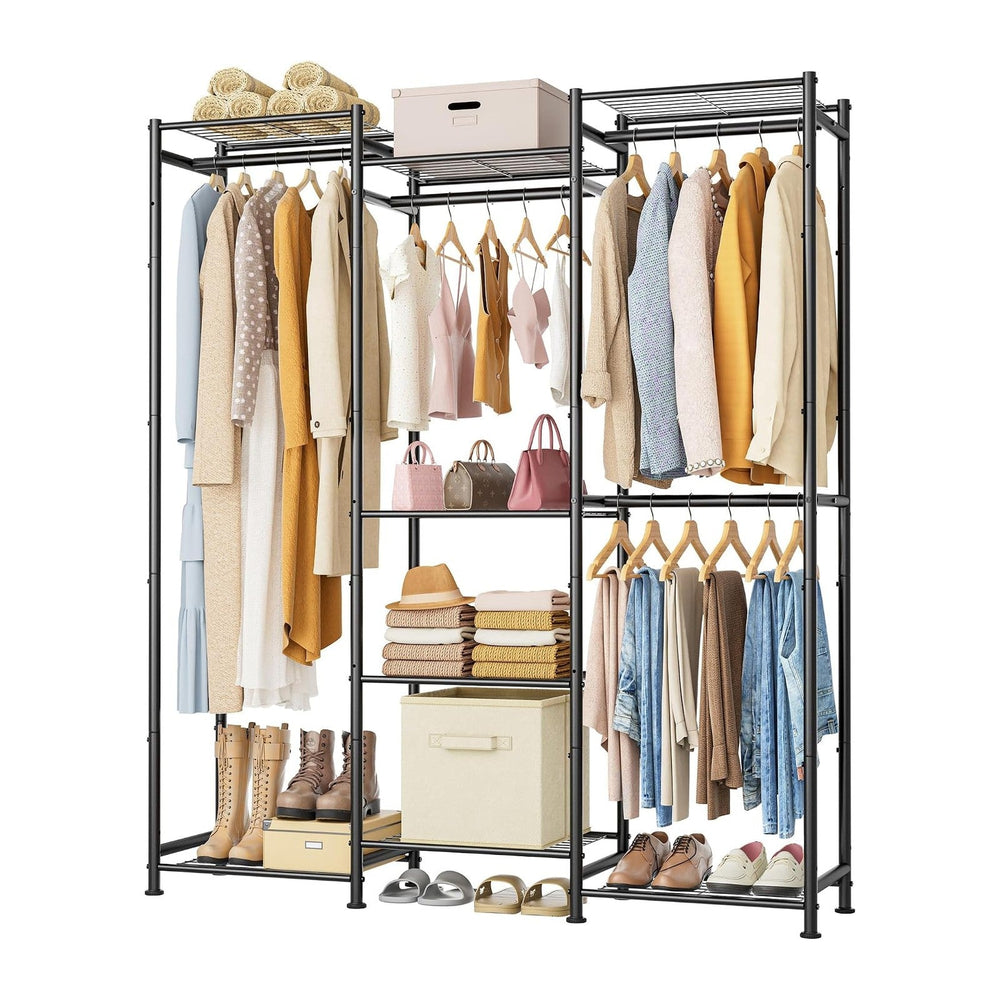 HOMIDEC Wardrobe Closet, 4 Hanging Spaces Portable Clothes Rack
