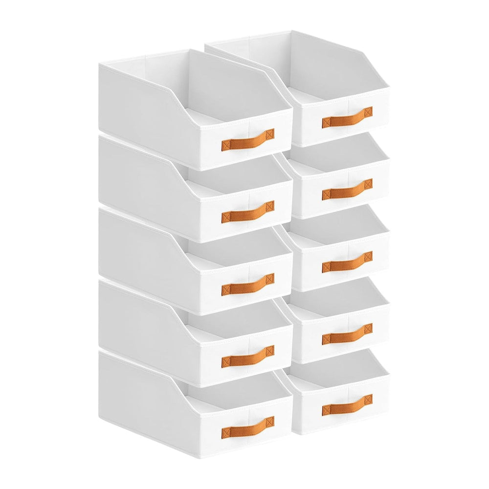Homsorout Fabric Storage Bins for Organizing - 10 Pack Large Trapezoid Collap...