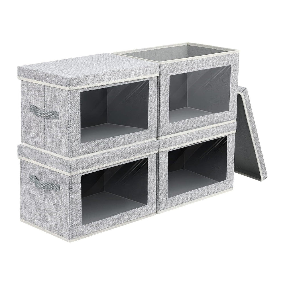 Homsorout Fabric Storage Bins with Lids, Large Storage Cubes with Window, Fab...