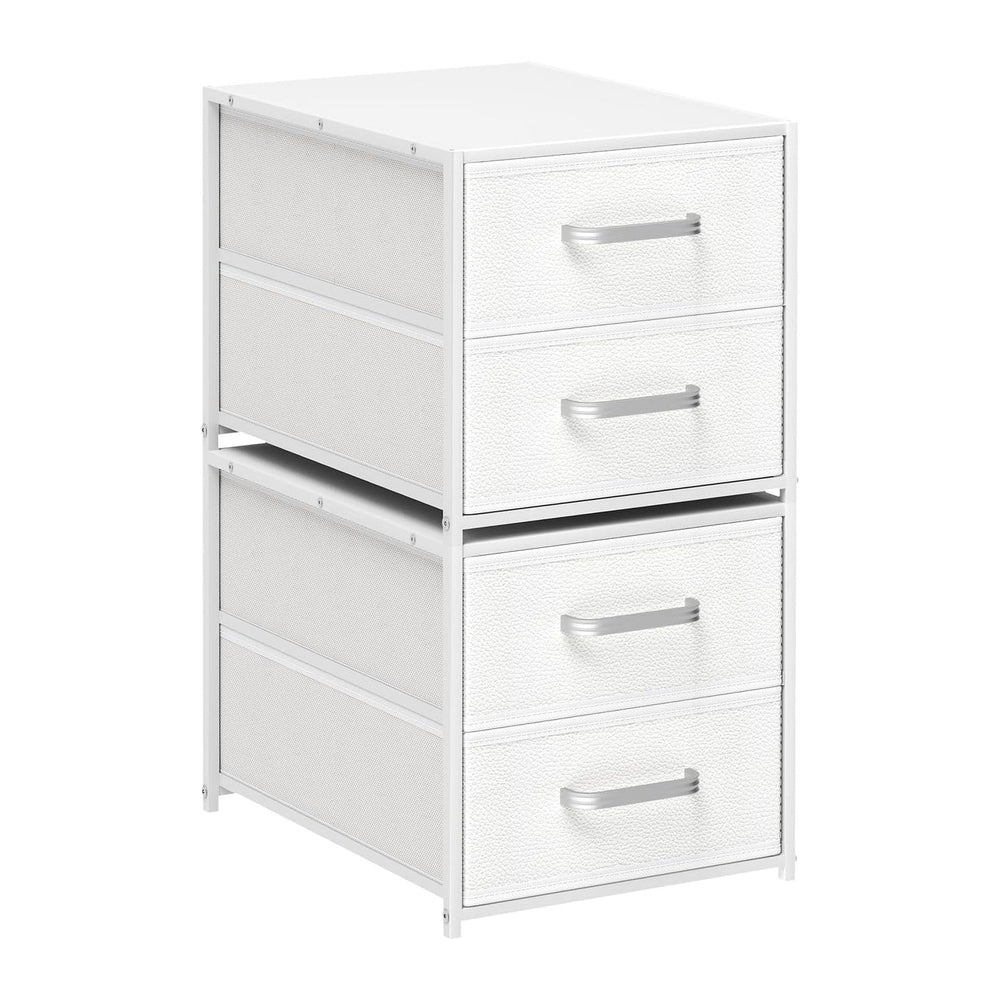 Homsorout Stackable Storage Drawers - 2 Tier Closet Organizer with Metal Hand...