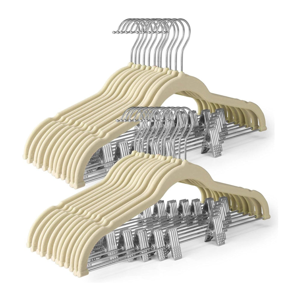 HOUSE DAY Velvet Skirt Hangers 36 Pack, Space Saving Slim Shorts Hanger