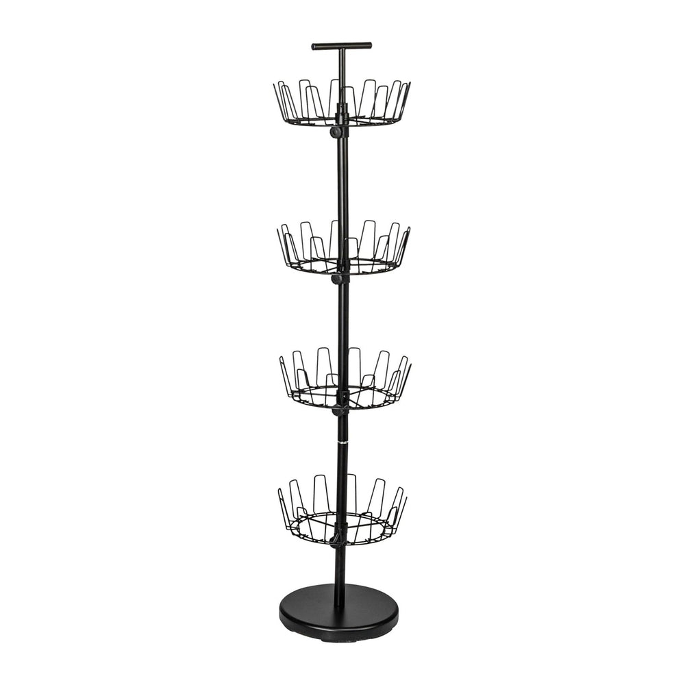 Household Essentials 4-Tier Shoe Storage Tree, Matte Black