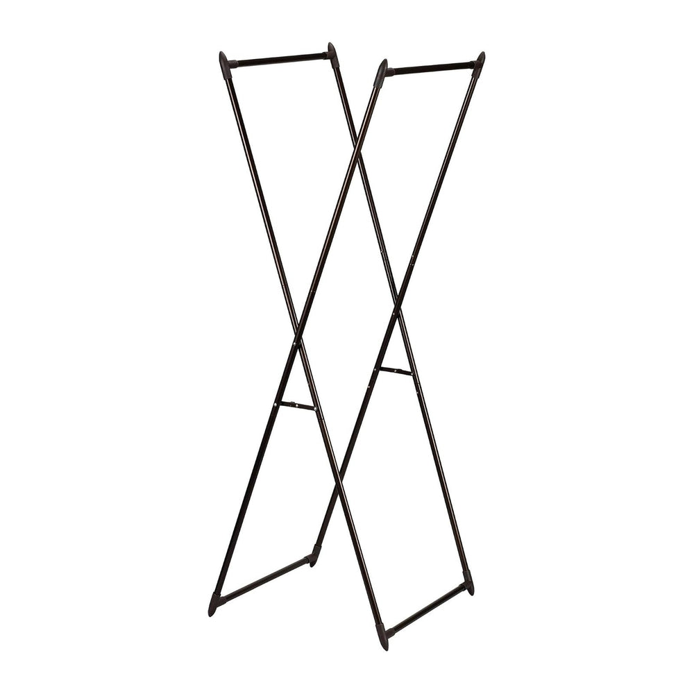 Household Essentials Valet Folding Clothes Rack, Strong Metal X-Frame, Chic D...
