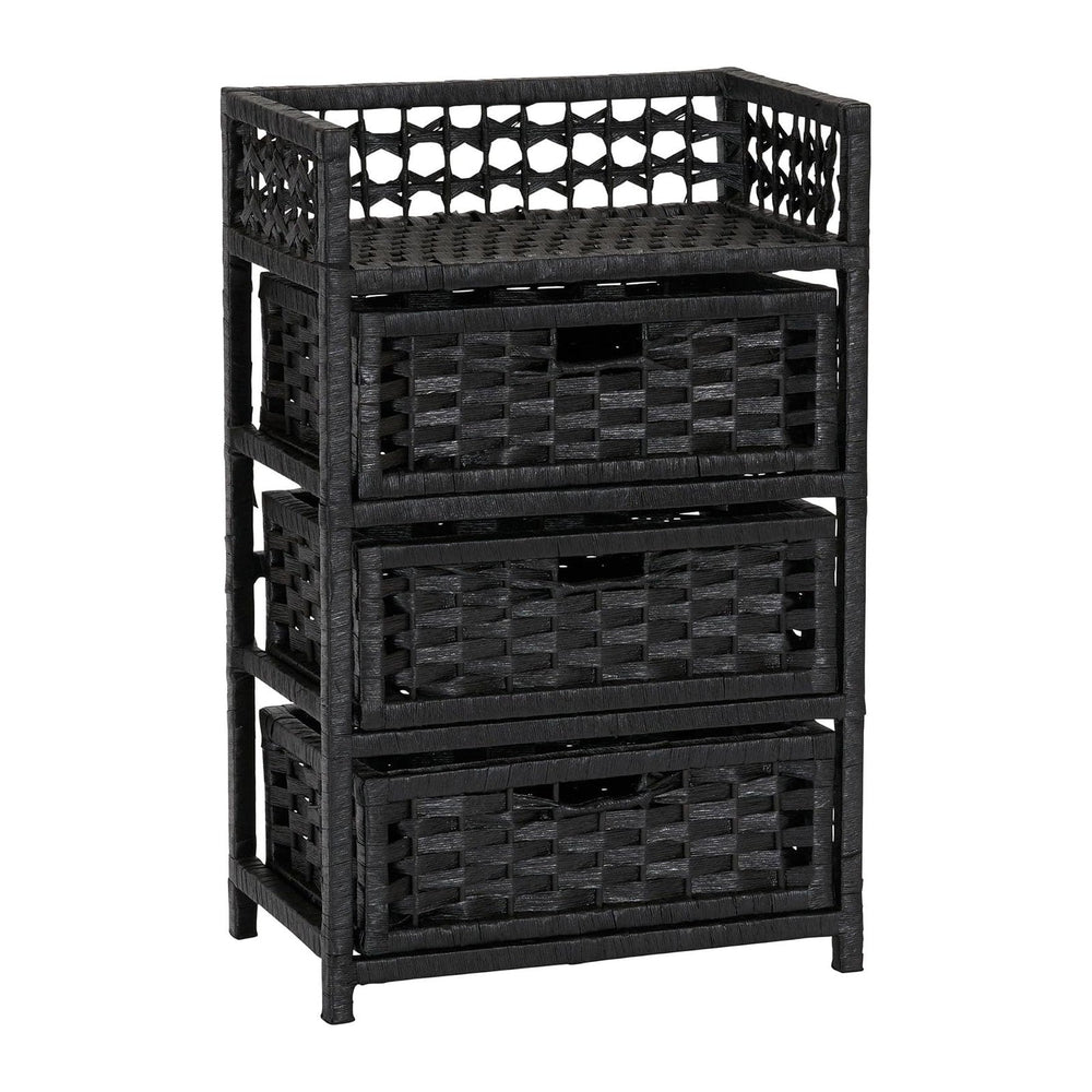 Household Essentials Woven 3 Drawer Chest with Cutout Handles