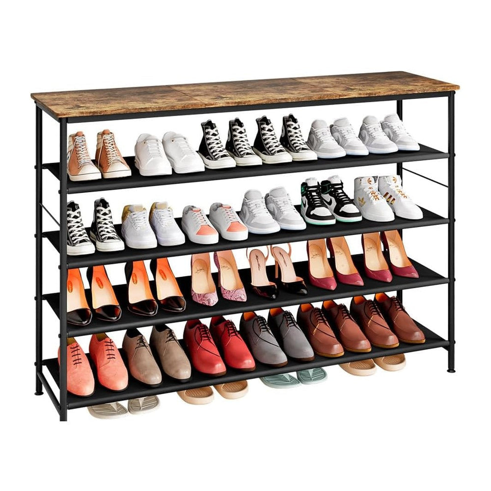 INGIORDAR 4 Tier Long Shoe Rack Storage Organizer Shelf for Closet Entryway