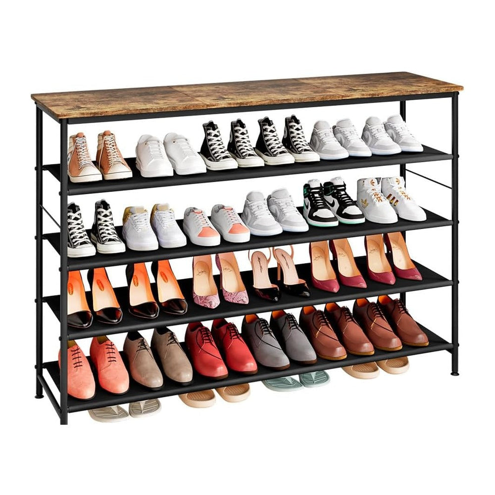 INGIORDAR 4 Tier Long Shoe Rack Storage Organizer Shelf for Closet Entryway
