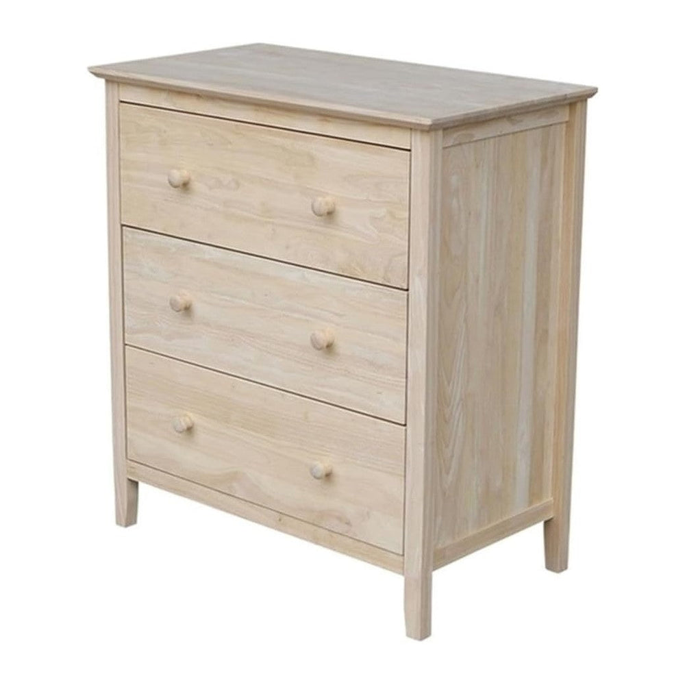 International Concepts Dresser with 3 Drawers, Unfinished