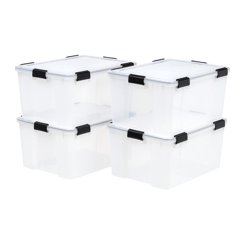 IRIS USA 110559 62.8 Quart Weathertight Plastic Storage Box (4 Pack)
