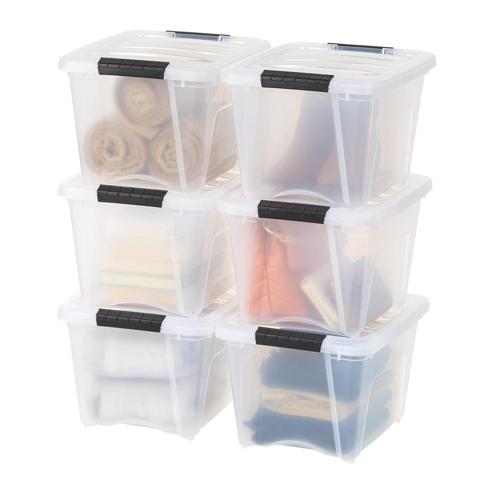 IRIS USA 19 Qt Stackable Plastic Storage Bins (6-Pack)