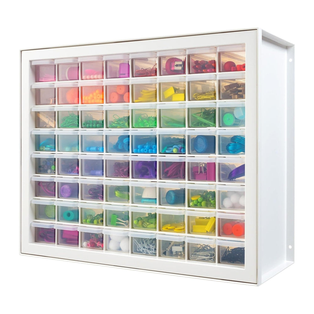 IRIS USA 64-Drawer Screw Organizer, Hardware Storage, Made in USA, White