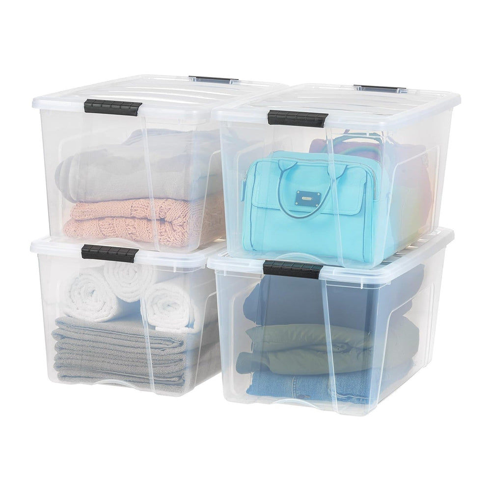 IRIS USA 72 Qt Stackable Plastic Storage Bins (4-Pack)