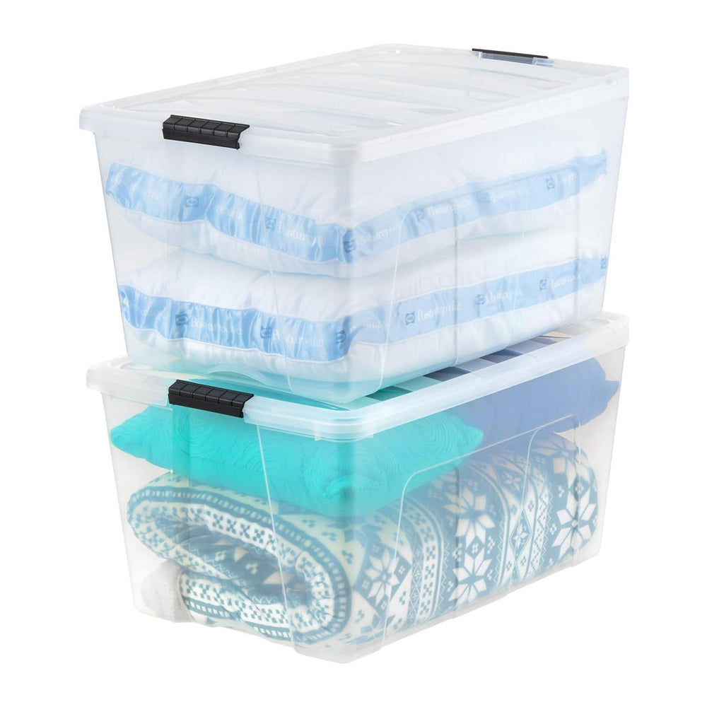 IRIS USA 94 Qt Stackable Plastic Storage Bins (2-Pack)