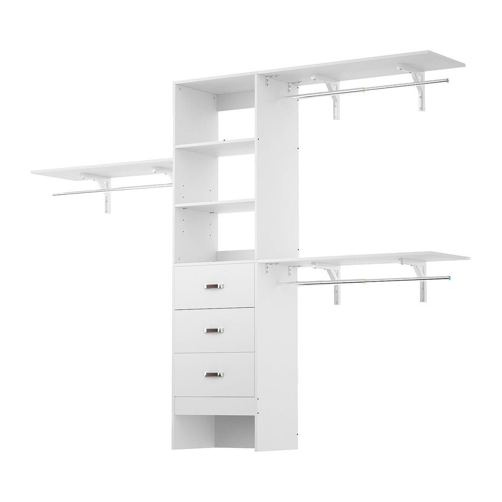 iSunirm 8FT Closet System, 96'' Closet Organizer System with 3 Hangin...