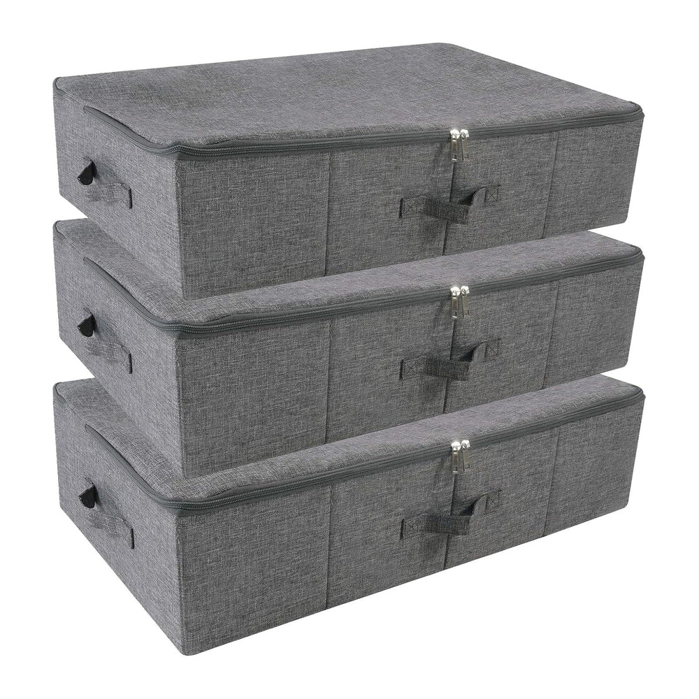 iwill CREATE PRO Folding Washable Rigid Underbed Storage Boxes with Zip Lid f...