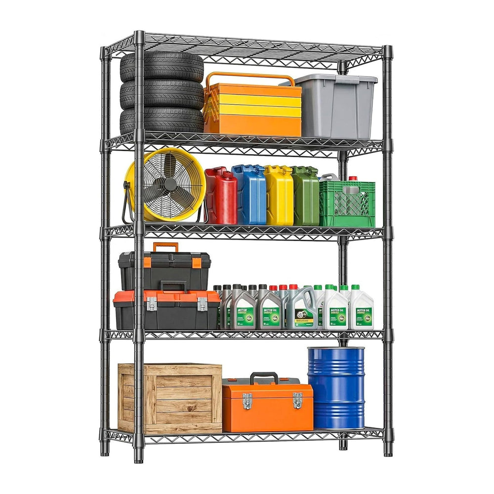 IZEUK 5-Tier Heavy Duty Metal Storage Shelving Unit, Adjustable Steel Wire Ra...