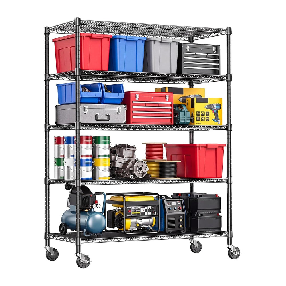 IZEUK Heavy Duty Metal Wire Garage Storage Shelves with 72 Inches Tall