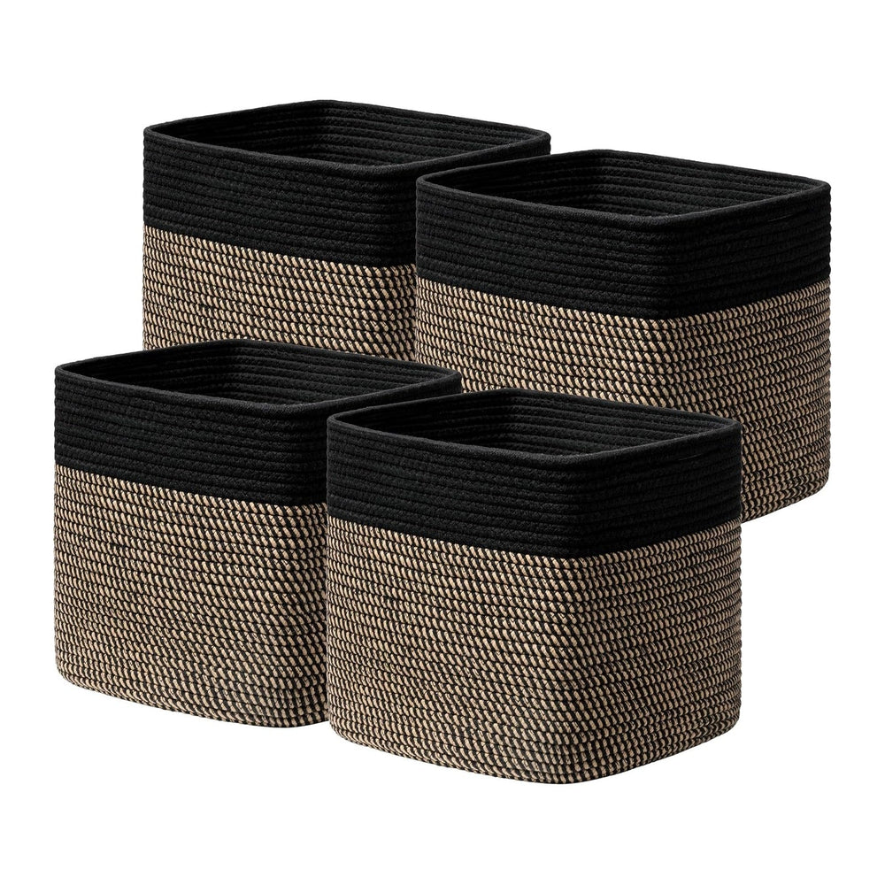 joybest 11inch Cube Storage Bins, Cotton Rope Woven Organizer Basket