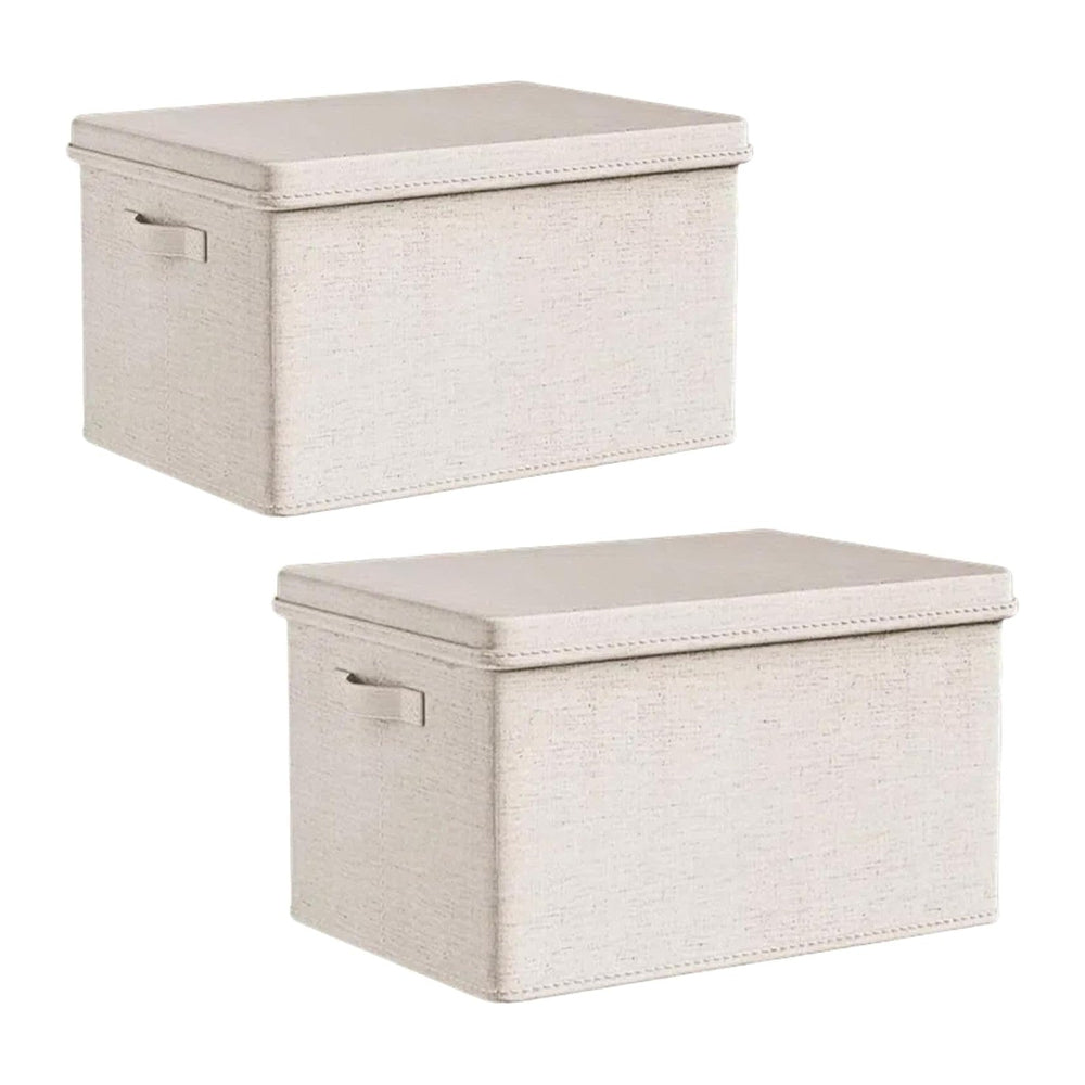 Jumbo Fabric Storage Bins with Lids 19.7*13.8*12.2 in, 2-Pack Storage Baskets...