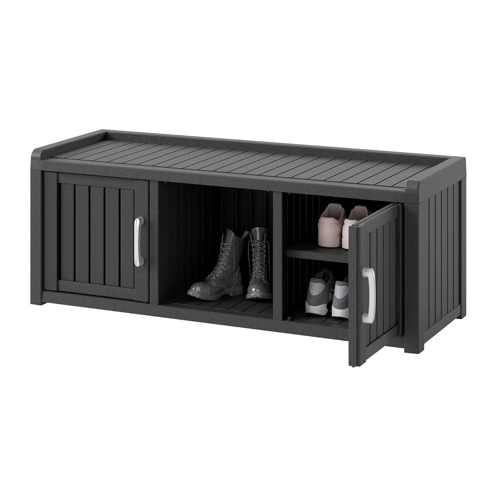KAMABOKO Shoe Storage Cabinet Waterproof UV-Resistant, Entryway Storage Bench...