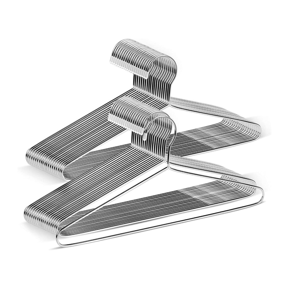 KEETDY 50 Pack Metal Hangers Coat Hangers Heavy Duty Stainless Steel Clothes ...