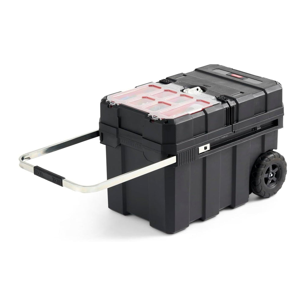 Keter Masterloader Resin Rolling Tool Box with Locking System and Removable B...