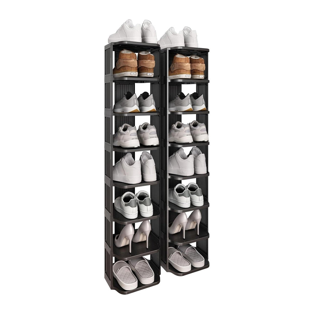 Kitstorack Stackable 16-Tier Shoe Rack for Closet & Entrance - Tall, Narr...