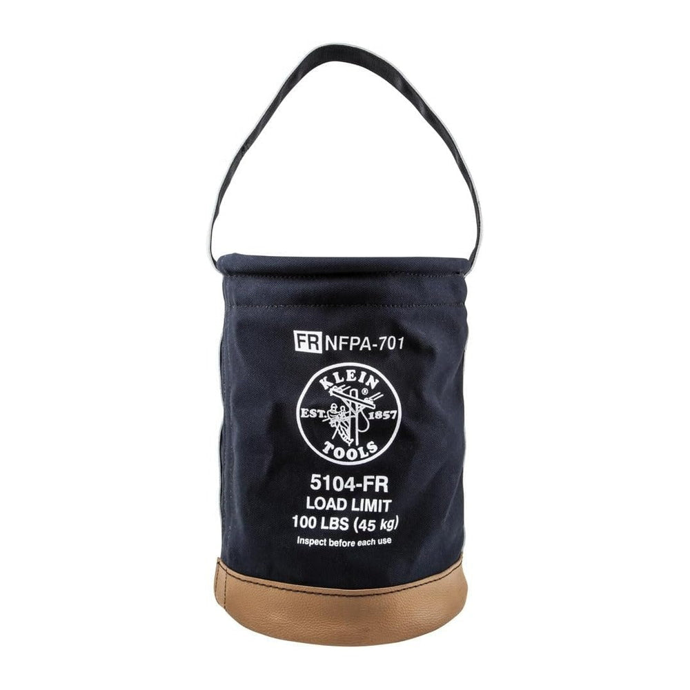 Klein Tools 5104FR Canvas Bucket, Flame-Resistant Tool Bucket Made of No. 4 C...